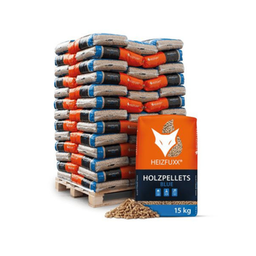 Heizfuxx Holzpellets Blue – 975 kg Palette (65 × 15 kg) – Hochwertige Holzpellets für Pelletöfen