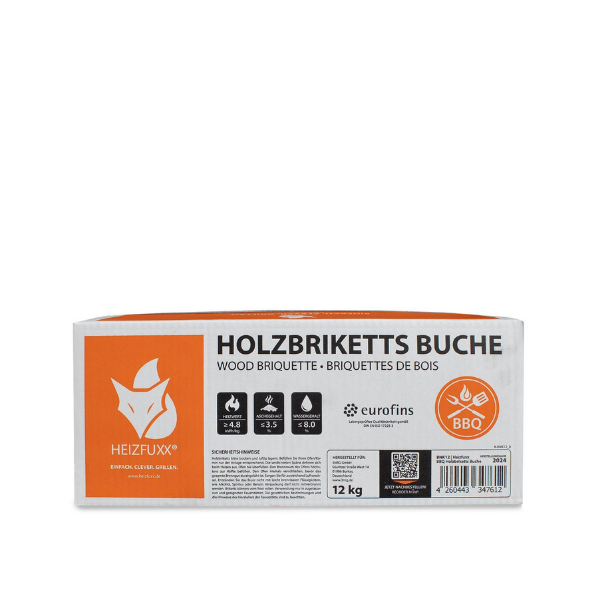 Heizfuxx Nestro Hartholz M Briketts – 972 kg Palette (81 × 12 kg) – Premium-Holzbriketts