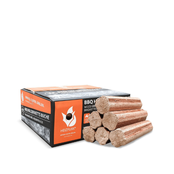 Heizfuxx BBQ-Buchenholzbriketts – 972 kg Palette (54 × 18 kg) – Premium Buchenbriketts für Grill & Feuerstellen